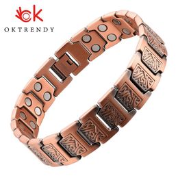 bracelet power Australia - Mens Pure Copper with Double Raw 3000 Gauss Magnets Pain Relief for Arthritis Magnetic Health Bracelet Power Wristband