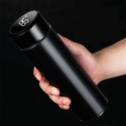 Smart Thermos Bottle 500ml Vacuum Flasks Led Digital Temperature Display Stainless Steel Insulation Mugs Intelligent Thermo cups 210913