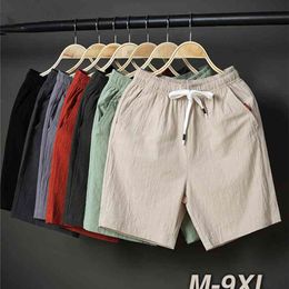 Shorts Summer Men Loose Stretched Cortos Black Khaki Blue Thin Cotton Man Plus Size 6XL 7XL 8XL 9XL Oversized Beach Short 210716