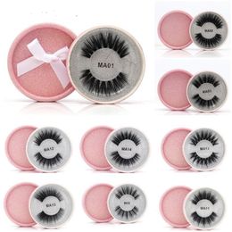 DHL 16 Styles 3D Faux Mink Eyelashes False Mink Minashes 3D Silk Protein Lashes 100 ٪ Handmade Make Geake Eye Box Pink Home by Hope12