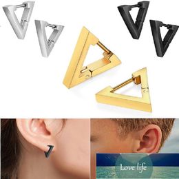 1pc Black Gold Steel Three Colours Fashion Sipmle Men's Punk Rock Stainless Steel Triangle Ear Earrings Jewellery Factory price expert design Quality Latest Style