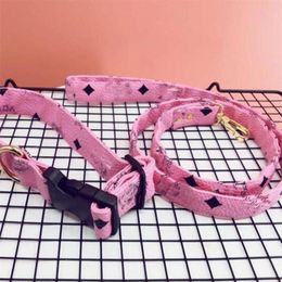 Printed Classic Pet Letter Collars Spring Fall Latest Designer Schnauzer Leashes Outdoor Luxury PU Bulldog Collars Leashes246a