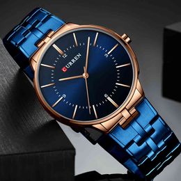 Luxury Brand CURREN Men Classic casual Quartz Watch Stainless Steel Waterproof Fashion Business Wristwatches Relogio Masculino 210517