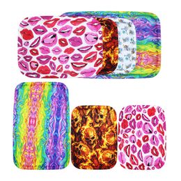 Portable Silicone Cigarette Tray Pad Household Smoking Accessories Fashion Printing Pipe Tobacco Storage Trays Mixed Colors