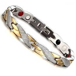 Healthy Magnetic Bracelet For Women Power Therapy Magnets Stainless Steel Bracelets Bangles Men Bangle