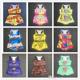 Women Two Pieces Yoga Pants Sexy Slim Letters Printed Vest Shorts Set Ladies Tracksuit Outfits Sportwear Hot Pants S-3XL