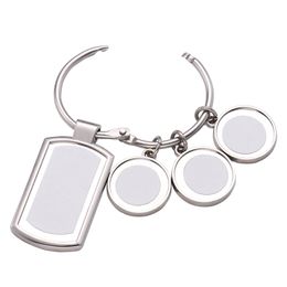 10pcs Bag Accessories Sublimation DIY White Blank Metal Multi shape keychain pendant
