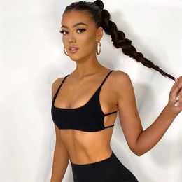 Casual Black Y2k Summer Clothes For Women's Crop Camis Top Girls Chic Female Backless Gym Basic Corset Tank Vest Pulovers 210510