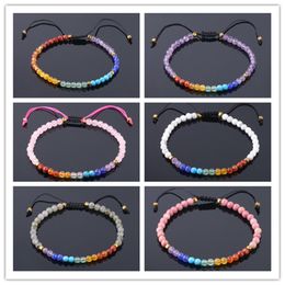 7 Chakra Strands Bracelets for Women 4mm Crystals and Healing Stones Beaded Bracelet Meditation Yoga Jewellery - Protection,Energy