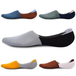 Men's Socks LKWDer 6 Pairs Summer Non-slip Silicone Invisible No Show Sock Slippers Men Boat Cotton Colorful Comfortable Anti Bacterial