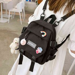 Small women's backpack Fashionable multifunctional casual shoulder bag Cute girly backpack Schoolgirl mini schoolbag Mochila Y1105