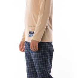 2 Pieces Cotton Sleepwear Set for Men - Nightgowns Pyjamas Sleepshirts Homewear Nightdress Sleep Top Night Wear Pajamas 210901