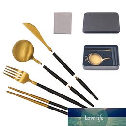 304 Stainless Steel Detachable Outdoor Picnic Portuguese Knife, Spoon, Portable, Two-section Folding Metal Tableware Set