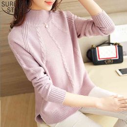 Sweaters And Pullovers Turtleneck Ladies Wool Knit Women Solid Beading Thick Sweater Blusas 5772 50 210415