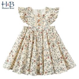 Humor Bear Girls Dress 2020 NEW Summer Wedding Sweet Princess Birthday Party Dress Flowers Toddler Baby Kids Girls Clothing Q0716