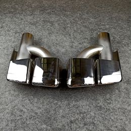 Pair 2 Colours H Model For AMG Style Car Rear Muffler Pipe Universal 304 Stainless Steel Square Shape Exhaust Tips