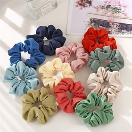 15PCSNEW Korean Style 100% Cotton Scrunchie Elastic band2021 Macaron Solid Colour Headwear,Women Ponytail Hair Accessories
