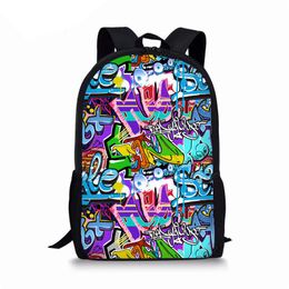 School Bags Custom Graffiti Backpack Students Bag For Teenage Girls Boys Pack Cartoon Printing Rucksack