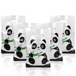 baby-dusche geschenk taschen Rabatt Einweg Geschirr Panda Party Favors Tasche Baby Dusche Kunststoff Goodie Bags behandeln Geschenk für Geburtstagsartikel Dekorationen Jungen Mädchen