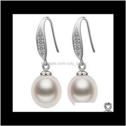 Stud Earrings Jewelry Drop Delivery 2021 10-11Mm White Rice Type Tahitan Pearl Earring 925 Sier Accessories 8Ziq7