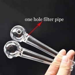 Beracky 14CM Length Pyrex Glass Oil Burner Pipe Clear Heady Water Hand Pipes glass Philtre pipe for Smoking
