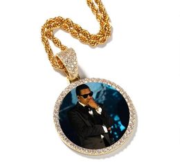 Gold Custom Made Photo With wings Medallions Necklace & Pendant Cubic Zircon Men's Hip hop fast ship