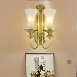 Milan Wedding Lighting Daily Glass Shade Copper Wall Lamps Led Mirror Light For Room Villa Hall Indoor Bedroom Abajur