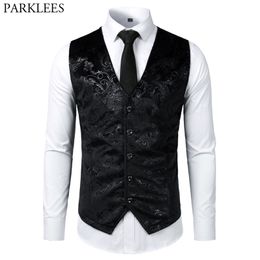 Steampunk Victorian Gothic Mens Cosplay Costume Vest Jacket Waistcoat Breasted V-Neck Suit Vest/Tuxedo Gilet 210923