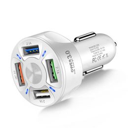 New Quick Car Charger 7A 4 Ports USB QC 3.0 Fast Charging For Xiaomi Huawei Mobile Phone Charger Adapter
