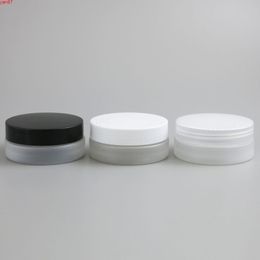 50g Empty Frost Pet Cream Jar Pot With White Black Clear Lids with PE Pad 5/3oz Cosmetic Container Thread size 67mm 24pcsgoods qty