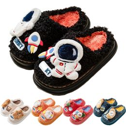 Children Slippers Unicorn Bear Kids Cartoon Astronaut Plush House Shoes Girls Boys Indoor Anti Slip Warm Winter 220225