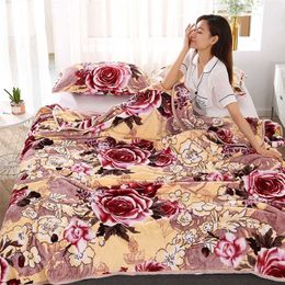 Blanket Super Soft Coral Velvet Double Bed Single Flannel Cover Air Conditioning (not include pillowcase 211122