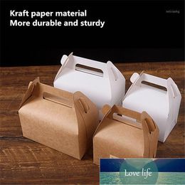 Gift Wrap 10pcs High-quality Cake Candy Kraft Paper Box With Handle Portable Christmas Birthday Wedding Party Packing1 Factory price expert design Quality Latest