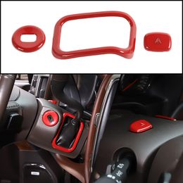 Red Shift/Emergency Light/Start Keyhole Decoration For Chevrolet Silverado /GMC Sierra 14-18 2PCS