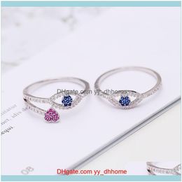 Band Rings Jewelryeuropean Network Celebrity Trend Personality Fashion Gold-Plated Eyes Lucky Charm Devils Eye Love Glasses Couple Ring Drop