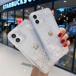 Liquid Dynamic Quicksand Phone Cases For Iphone 12 11 Pro Max Mini XR 7 8 2021 X XS Plus Case Glitter Fundas Cover