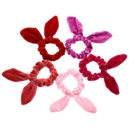 Party Favour Women Girls Velvet Bunny Ears Elastic Hair rope Ties Accessories Ponytail Rabbit hairbands ZZE5633