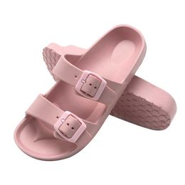 Pink Sandals for Women Summer Female Slip on Slippers Beach Couples Jelly Shoes Woman Slides Buckle Casual Outdoor Flip Flops Y0721