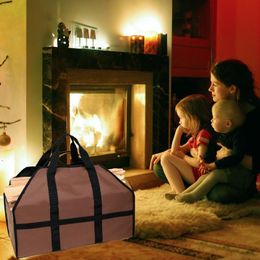 Outdoor Tote Camping Carry Bag Duty Canvas Firewood Carrier Wood Log Holder Indoor Fireplace Totes Garden Tools Bags