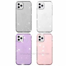 Bling Glitter Sparkle 2.5MM Thickness Shockproof Cases For Iphone 13 Pro Max 12 Mini 11 8 7 Samsung Note 20 Ultra S21 Transparent High