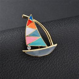 Ship Brooch Unisex Women And Men Sailboat Pin Jewellery Boat Accessories Suit Coat Brooches Denim Clothes Bag Pins