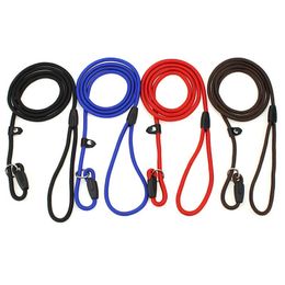 Adjustable Nylon Dog Leash Pet Rope Training Leash Adjustable Collar Leash Slip Lead Strap Adjustable Collar Pet Animals Rope Supplies