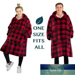 Flannel Hoodie Blanket Warm Soft Robe Sweatshirt Pullover Velvet Thick Blanket One Size Fits All Men Women Hoodies Coats Factory price expert design Quality Latest