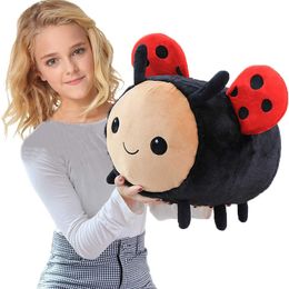 Cute Bee Ladybug Plush Toy High Quality Stuffed Animal Doll Sleeping Cylindrical Pillow Soft Sofa Decoration Birthday Gift for Kids LA267