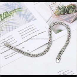Pendant Necklaces & Pendants Jewellery Drop Delivery 2021 Hip Hop Trendsetter Cuba Chain Inlaid With Bracelet 12Mm Full Diamond Mens And Womens