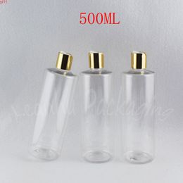 500ML Transparent Flat Shoulder Plastic Bottle , 500CC Shampoo / Lotion Sub-bottling Empty Cosmetic Container ( 15 PC/Lot )high qty