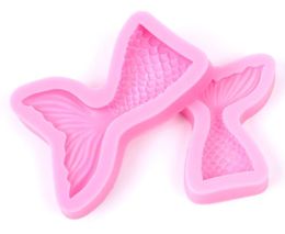 2021 Christening Mermaid Tail Silicone Mold Fondant Cupcake Cake Decorating Baking Tools Handmade Soap Mold Fish Fork Tail DHL Free