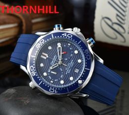 All Dials Work Designer Mens 42mm Watches Black Blue Grey Rubb Silicone Wristwatch Quartz Waterproof Calendar AYDATE President cri242N