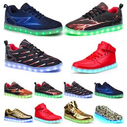 Casual luminous shoes mens womens big size 36-46 eur fashion Breathable comfortable black white green red pink bule orange two 91