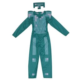 Kids My World Game Character Classic Diamond Armour Costumes Boys Girls Halloween Cosplay Theme Party Role Playing Dress Up Suit Y0913
